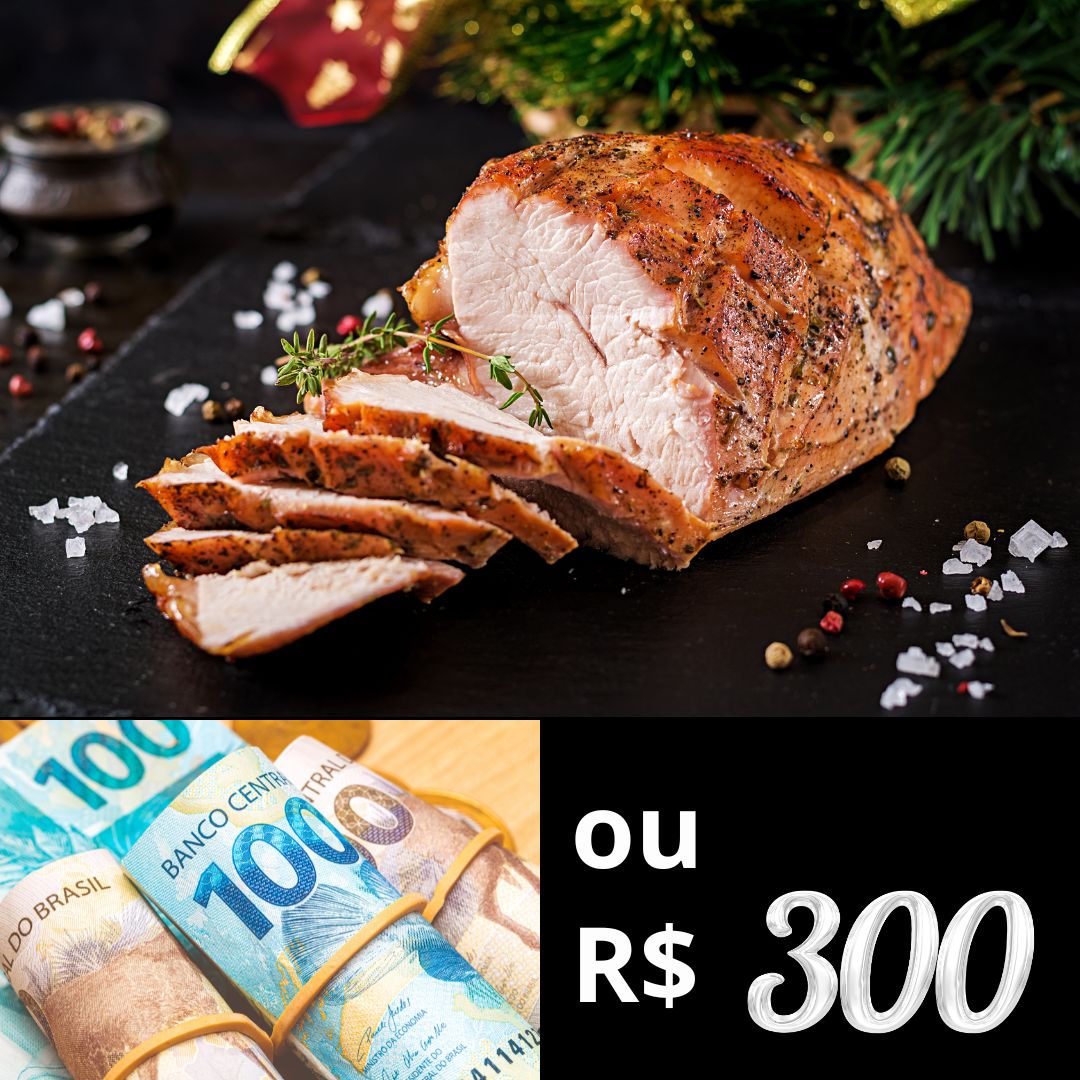 Pernil de Natal para 20 pessoas ou R$ 300,00 reais.