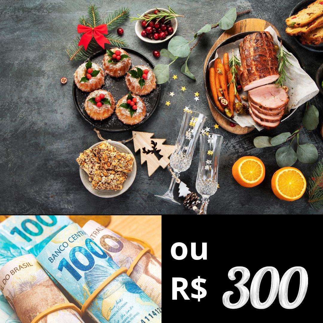 Pernil de Natal para 20 pessoas ou R$ 300,00 reais.